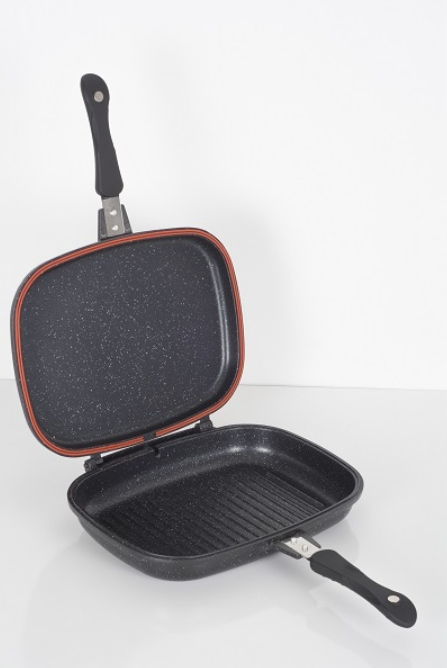 Tigaie dubla ZILAN ZLN-9522,culoare negru Diametru 30 cm, garnitura silicon rezerva