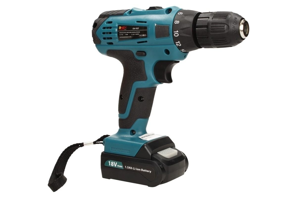 Trusa bormasina OX-1537 Filetanta + 2 acumulatori Onex 18v