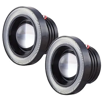 Set 2 Proiectoare 89 mm Angel Eyes cu LED DRL Lumina Alba