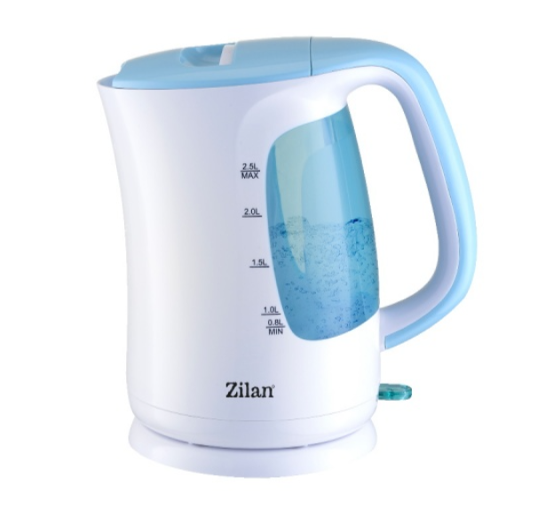 Fierbator electric Zilan ZLN-1673 Wasserkocher, putere maxima 2200 W, capacitate 2.5 L, filtru, Albastru