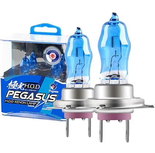 Set 2 becuri Pegasus H7 Xenon EFFECT halogen putere 100W temperatura 6000K