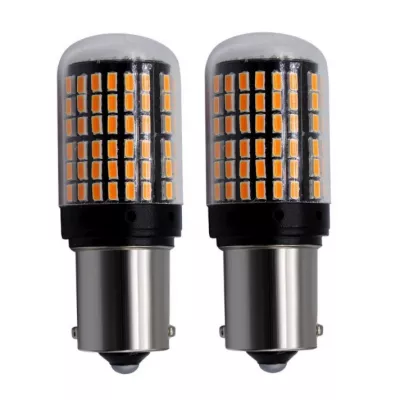 Set 2 Becuri LED GALBEN cu anulator P21W (Pozitii)