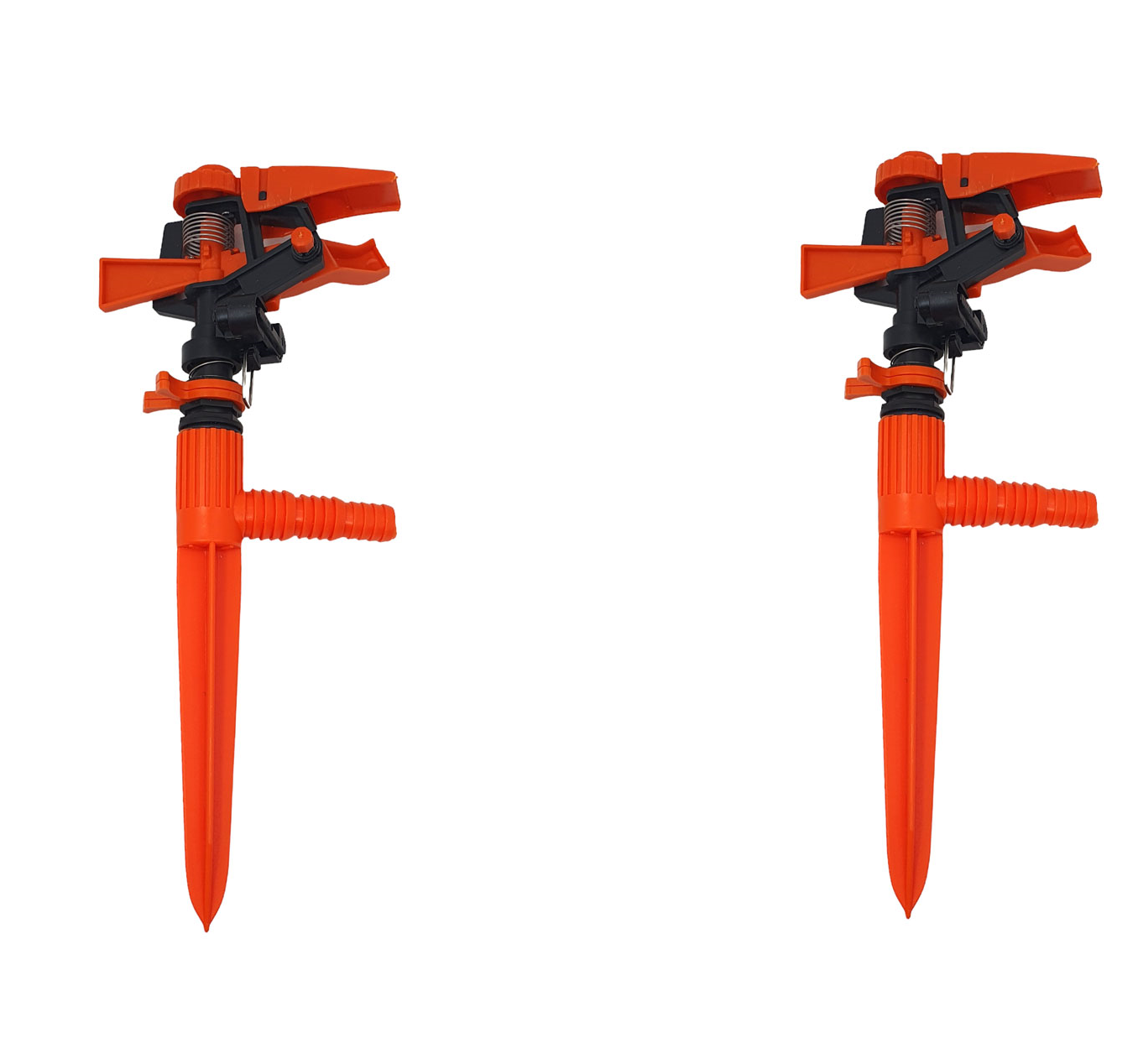 Set 2 aspersoare cu impact, din plastic, cu duza reglabila 360 de grade