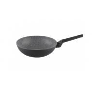 Tigaie wok Zilan ZLN3345, Diametru 28 cm, Adancime 9 cm, Material aluminiu, Compatibil inductie, Interior granit, Maner soft touch