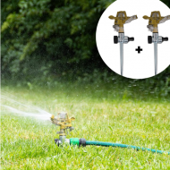 Set 2 aspersoare cu bataie, aluminiu dur, pentru gradina sau gazon