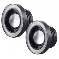 Set 2 Proiectoare 76 mm Angel Eyes cu LED DRL Lumina Alba