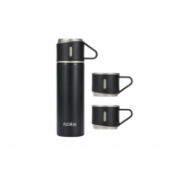 Termos Zilan ZLN0743 din inox, capacitate 500ml, 3 capace care pot fi folosite pe post de cana