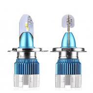 Set 2 lampi H4 LED MI2 auto cu doua faze putere 50W temperatura 6000k