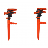 Set 2 aspersoare cu impact, din plastic, cu duza reglabila 360 de grade