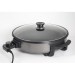 Tigaie electrica rotunda ZİLAN ZLN-7870, pizza grill, diametru 38 cm, 1500 W, capac sticla, material non stick