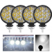 Set 4 Proiectoare LED Rotunde, 14 LED uri, 35mm, 42W SLIM
