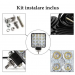 Set 2 Proiector PATRAT 16 led 12v-24v 48w lumina alba 6000k Slim