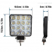 Set 2 Proiector PATRAT 16 led 12v-24v 48w lumina alba 6000k Slim